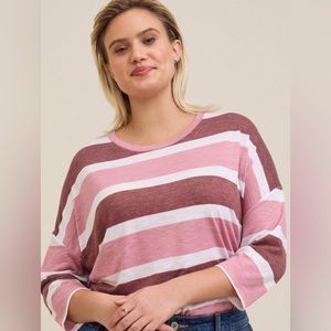 Relaxed Feather Soft Slub Crew Neck Drop Shoulder Tee